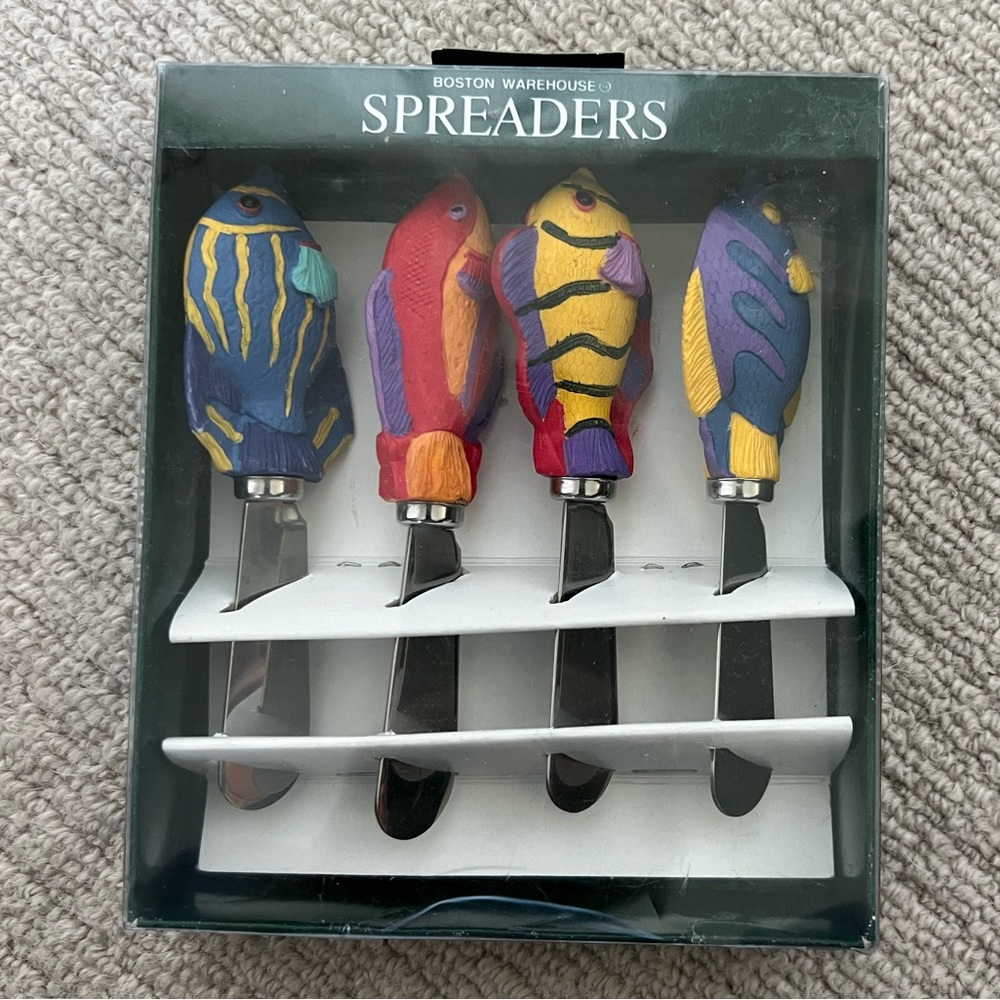 Vintage Cheese Knife Set - Tropical Fish